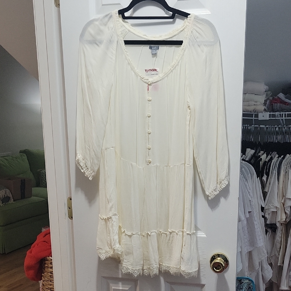Aerie Boho Peasant Babydoll Tunic Dress | Size Small